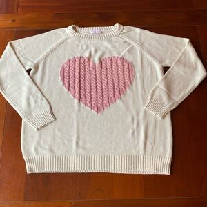 Pink Lily Heart Sweater